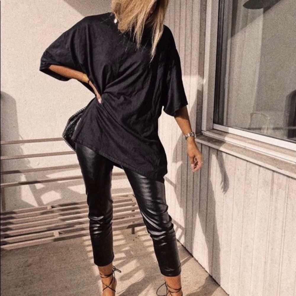 Faux leather pants trendy fashion